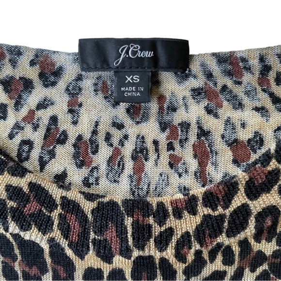J.Crew Tippi in Leopard Print Merino Wool Knit Sweater Women’s Size XS A7 - Picture 5 of 9
